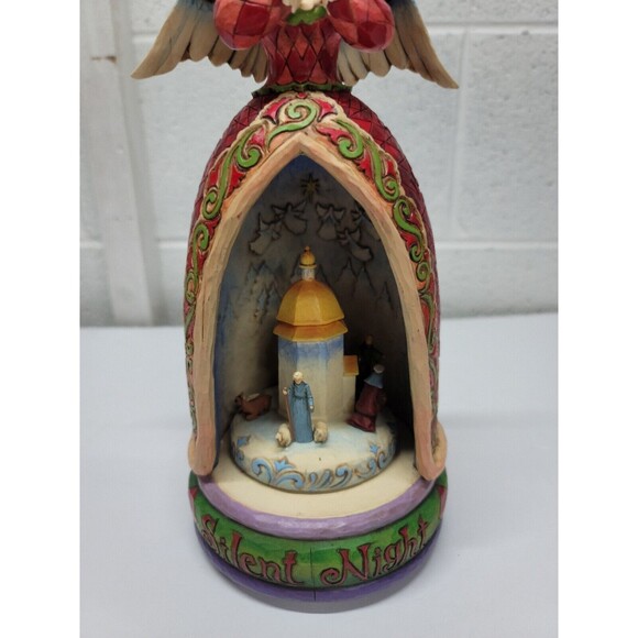 Jim Shore Silent Night rotating Music Box Angel w/ Nativity - Picture 6 of 14